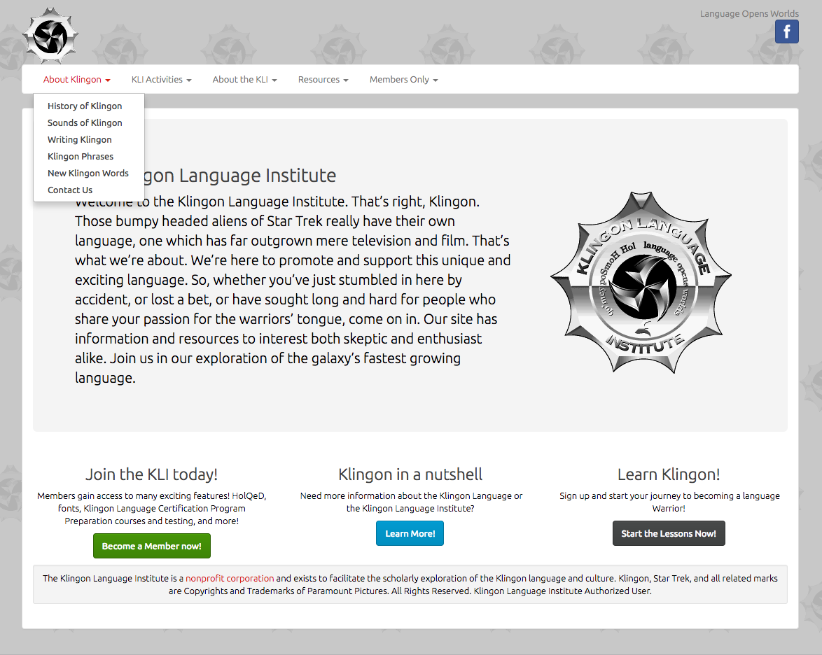 Klingon has an institute where people can learn the language, study courses or even get a certification!