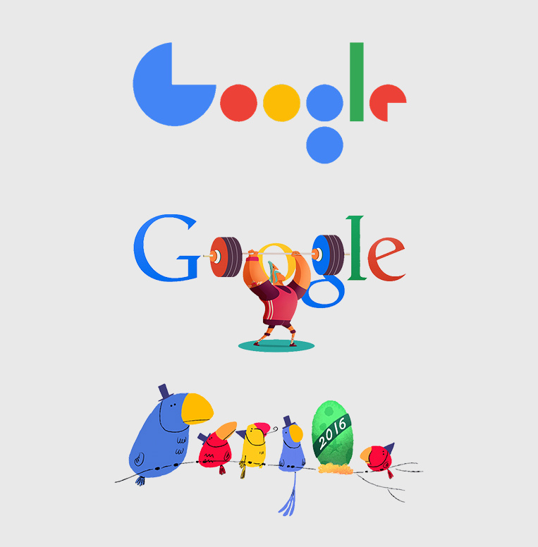 Google logo transforming itself to interact and communicate important events around the world