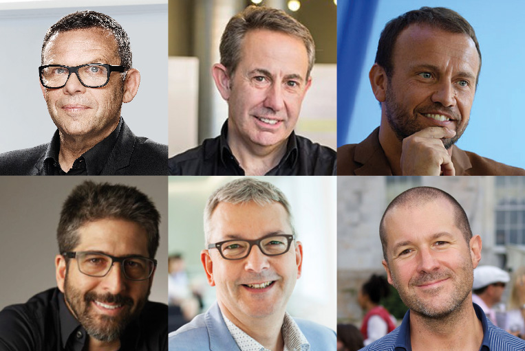 CDOs, Clockwise Peter Schreyer (KIA and Hyundai), Sean Carney (Philips), Mauro Porcini (PepsiCo), Jonathan Ive (Apple), Eric Quint (3M), Ernesto Quinteros (Johnson & Johnson)