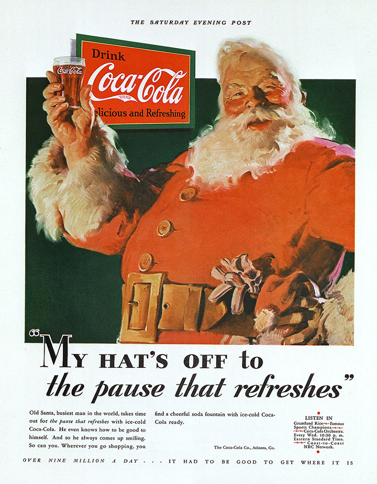 The Saturday Evening Post carrying a Santa Claus Coca-Cola advertisement