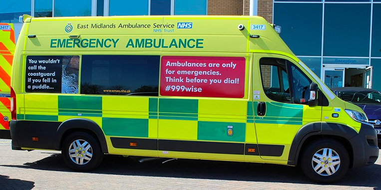the distinct checkered pattern of British Ambulances. The design makes them stand out